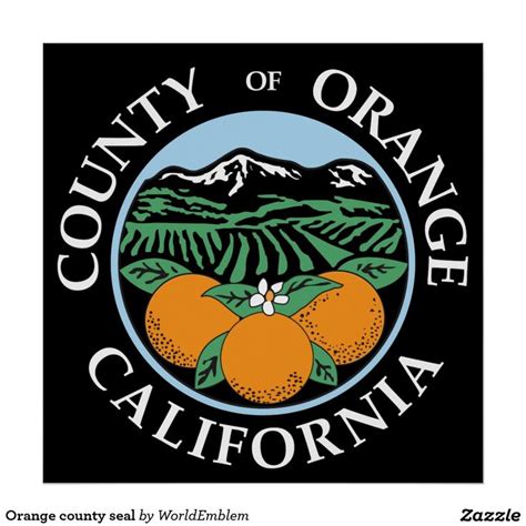 Orange County Seal Poster Orange County Orange