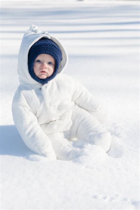 Baby Playing In The Snow Stock Photo Image Of Caucasian 62606226