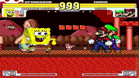 Spongebob And Patrick Vs Mario And Luigi Warner Mugen Battle Rematch