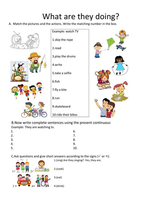 Present Continuous Interactive Worksheet