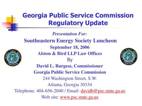 Ppt Georgia Public Service Commission Regulatory Update Powerpoint