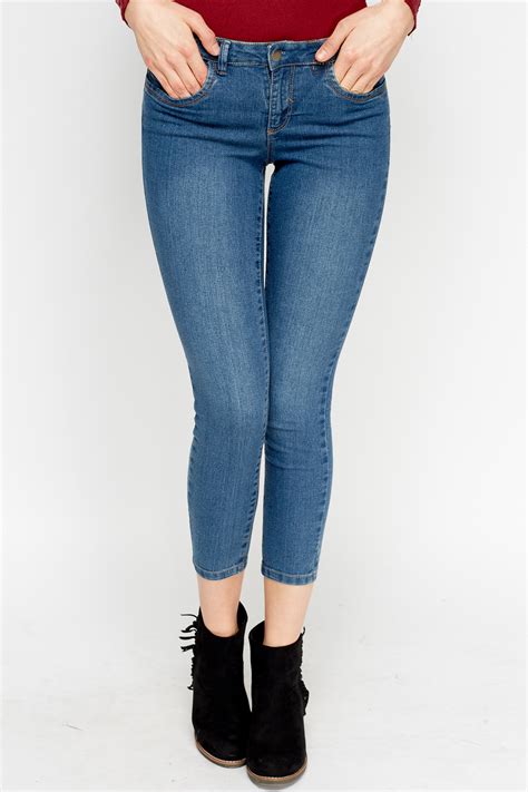 Cropped Skinny Jeans Sky Blue Just £5