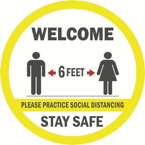 Clever Signs Social Distancing Floor Decals 75 Round 10
