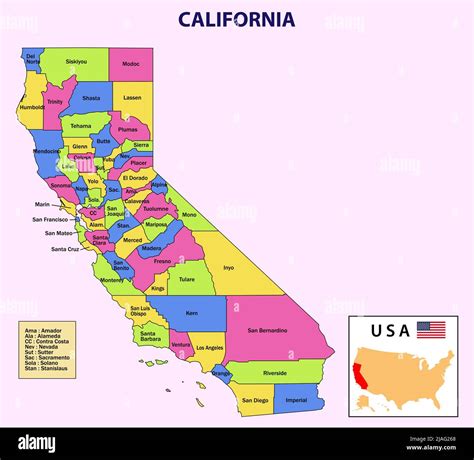 California Map State And District Map Of California Administrative