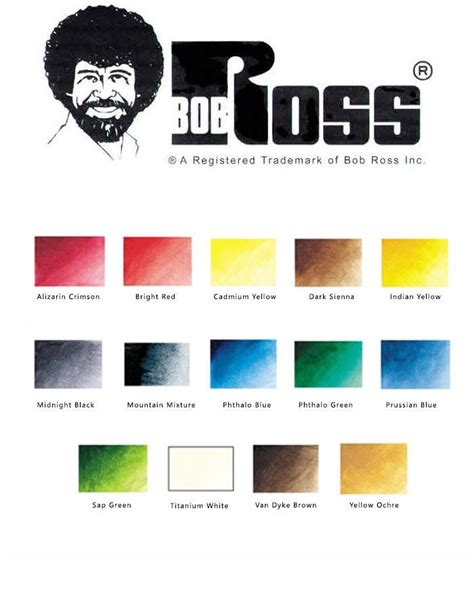 Bob Ross Joy Of Painting Landscape Oil Paint 200ml Tubes 14 Colours