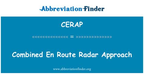 Cerap 定义 结合途中雷达的方法 Combined En Route Radar Approach