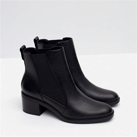 Zara Elastic Ankle Boots In Black Lyst