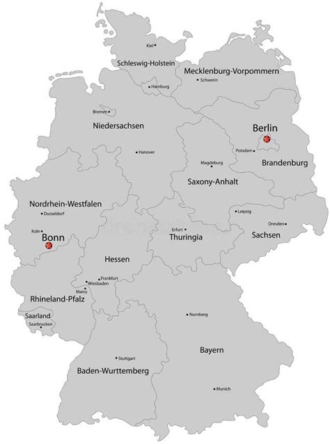 Mapa Niemcy Z Miastami Ilustracja Ilustracji Ilustracja Złożonej Z