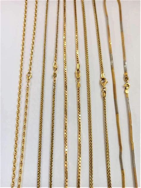18k Solid Real Gold Chains, 16 ,18 inch Chain with Clasp - Aladdin's ...