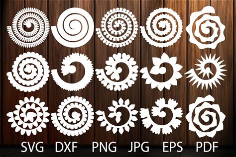 Rolled Paper Flower Templates SVG, 3D Rose SVG, Origami Rose (212008