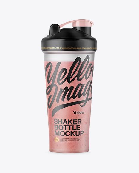 Download Shaker Bottle with Strawberry Smoothie Mockup in Bottle ...