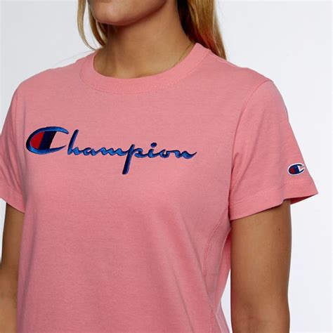 Koszulka Damska Champion Script Logo Crew Neck T Shirt Light Pink