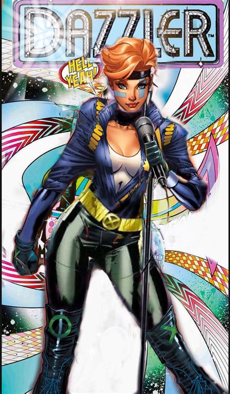 The Cover To Dazzler An Animated Comic Book With A Red Headed Woman In