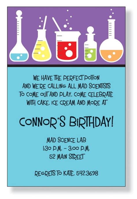 Free Printable Mad Science Birthday Party Invitations
