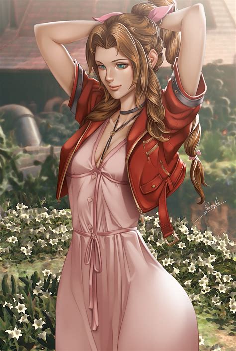 Anime Girl Long Hair Aerith Gainsborough Final Fantasy Anime 1688x3000 Hd Phone Wallpaper