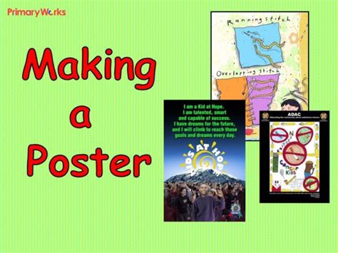 Poster making KS1 KS2 PowerPoint for English literacy lesson making a ...