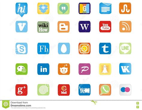 Famous And Trendy Social Media Logos And Icons Editorial Stock Image