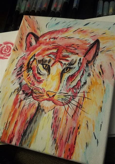 Watercolor Tiger Paintint Abstract Art Short Video In
