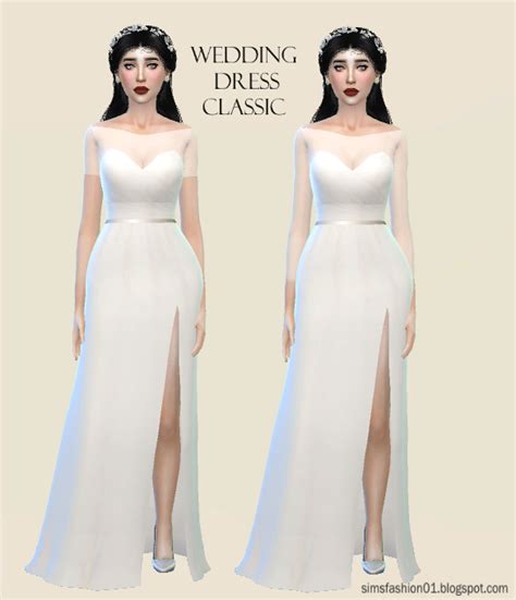 Sims Fashion01 Simsfashion01 Satin Wedding Dress The Sims 4