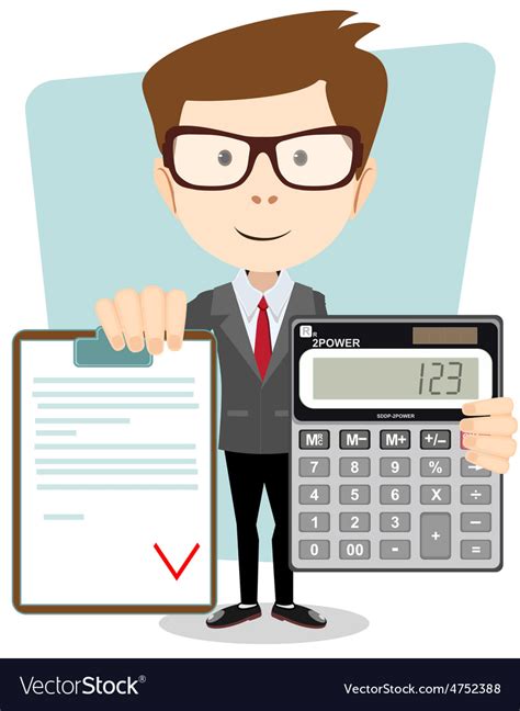 Accountant With A Calculator Royalty Free Vector Image