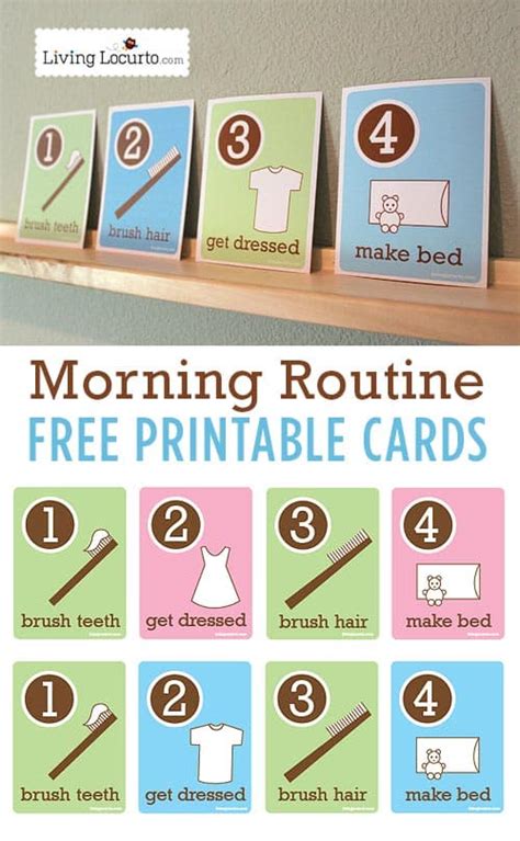 Kids Morning Routine Flash Cards Free Printables