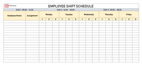 employee shift schedule template  excel weekly
