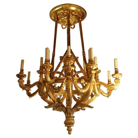A French Gilt Wood Chandelier For Sale At Stdibs Giltwood Chandelier