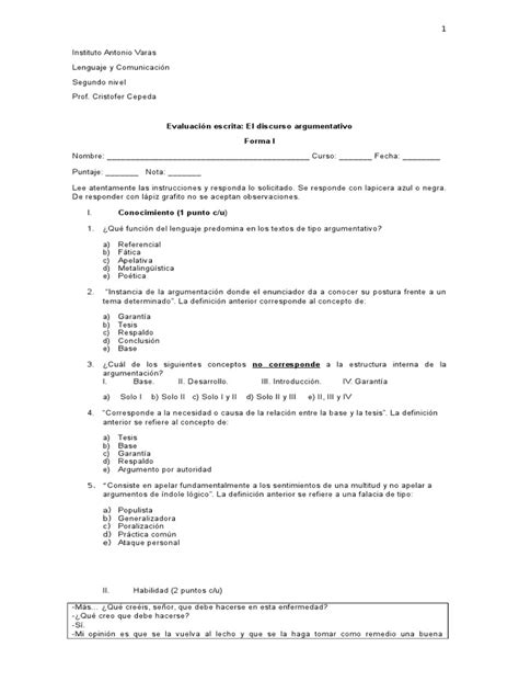 Prueba Texto Argumentativo Argumento Epistemología