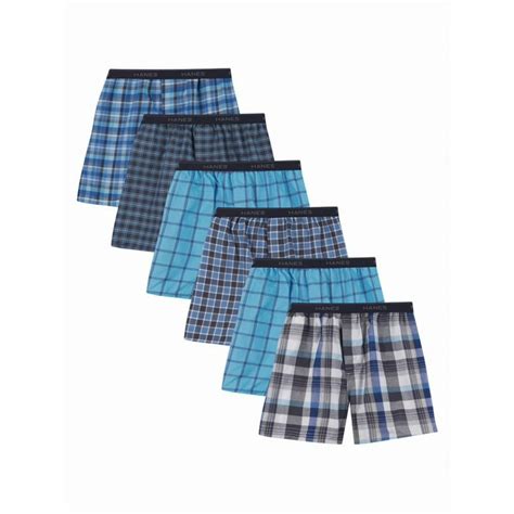 Hanes Hanes Mens Value Pack Woven Boxers 6 Pack