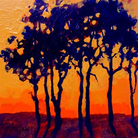 Daily Painters Abstract Gallery SUNSET TREES Daily Painter