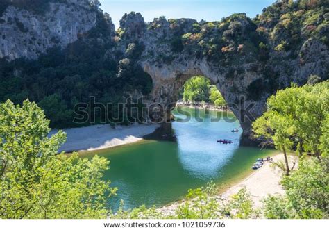 Pont Darc Large Natural Bridge Ardeche Stock Photo 1021059736