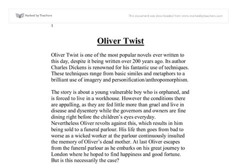 Oliver Twist Gcse English Marked By
