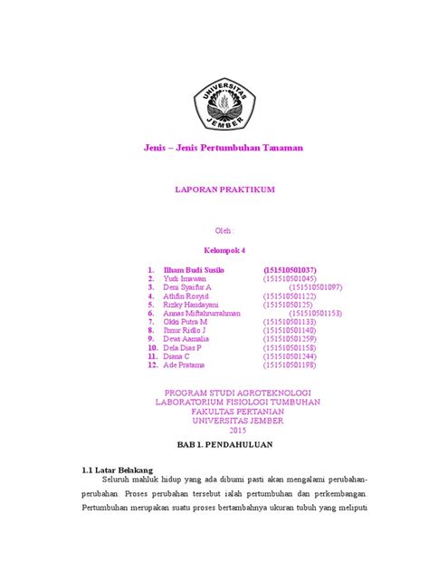 Daun hijau menjadi kuning terkena sinar matahari termasuk perubahan kimia d. Jenis - Jenis Pertumbuhan Tanaman