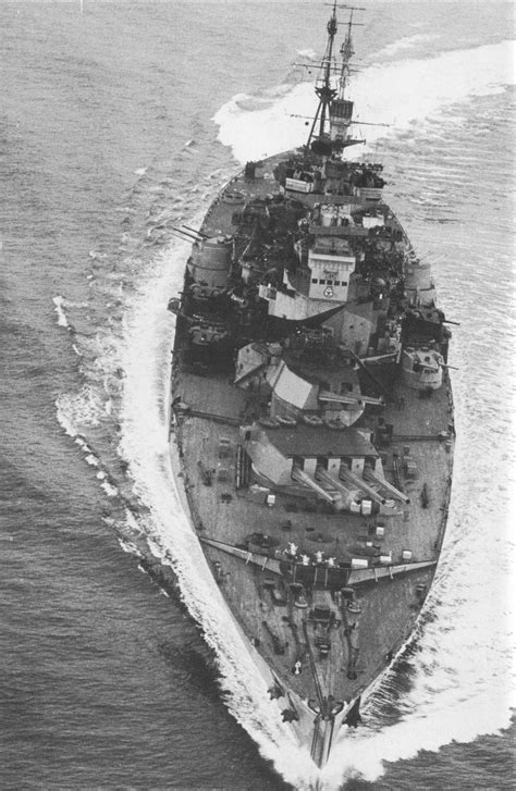 The King George V Class Battleship Hms Howe In A Turn To Port C 1942