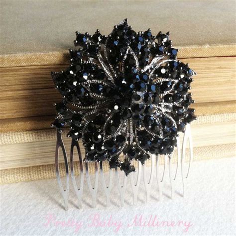 Black Hair Accessories Vintage Hair Comb Black Bridal Etsy Black