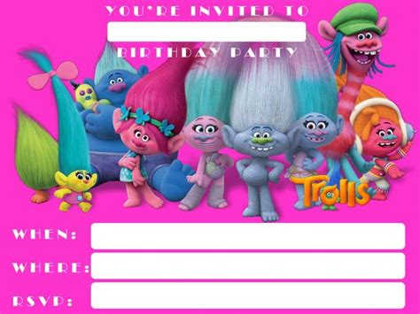 Trolls world tour invitation instant download, trolls birthday invitation chalkboard, editable trolls invitation, printable pdf invites. Download Now FREE Template FREE Printable Trolls ...