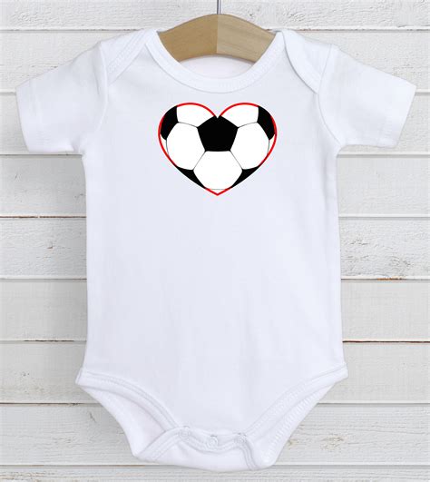 Soccer Heart Short Sleeve Baby Onesie Etsy