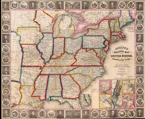 Antique Map Of The United States 1848 Drawing By Mountain Dreams Fine
