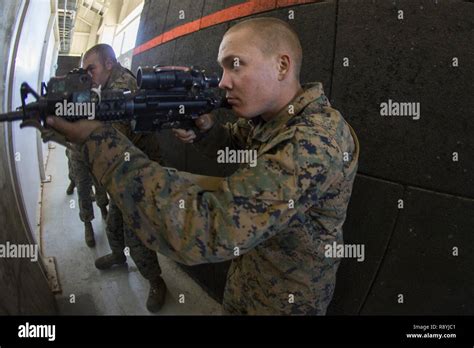 A Us Marine With 2nd Assault Amphibian Battalion 2nd Marine Division Conducts Dry Run Drills