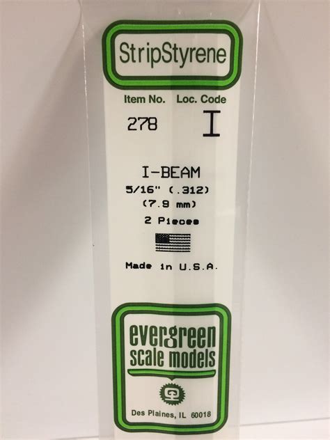 278 312 79mm Opaque White Polystyrene I Beam Evergreen Scale Models