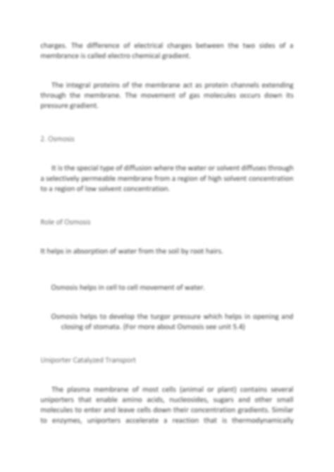 SOLUTION: Cell membrane transport - Studypool