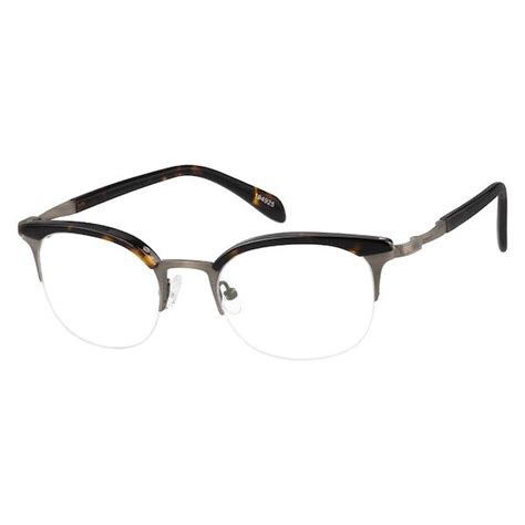 classic browline details give this half rim eyeglasses a timeless feel the wide eyeglasses