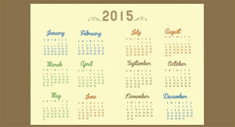 60 Best 2015 Yearly Calendar Templates To Download And Print Free