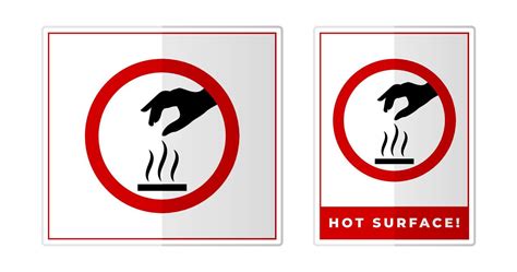 Hot Surface Be Careful Warning Sign Label Symbol Icon Vector