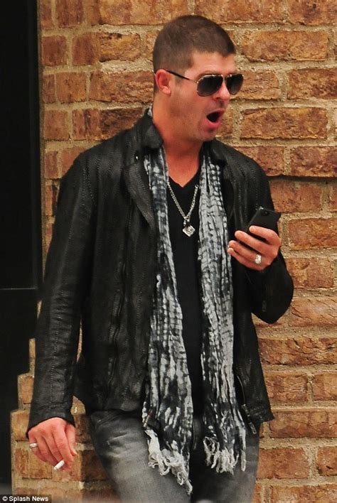 Robin Thicke Sports Super Short Buzz Cut As He Leaves New York Hotel
