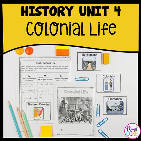 History Unit 4 Colonial Life Social Studies Magicore