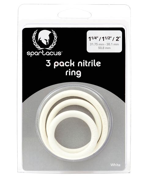 Nitrile Cock Ring Set White Pack Of 3 Spartacus Cupids Lingerie