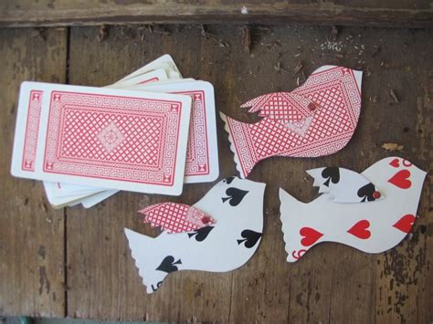 Sandiedowneycardbirds Playing Card Crafts Diy Playing Cards Artist
