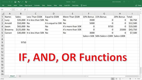 Excel If Formula Nested If And Or Functions Youtube