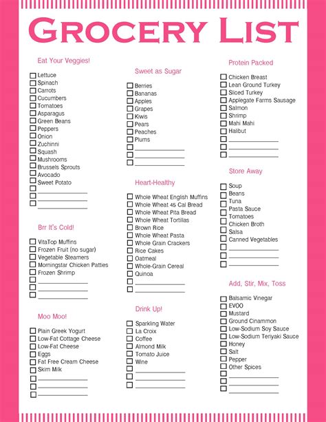 6 Best Images Of Simple Printable Grocery Lists Blank Grocery List